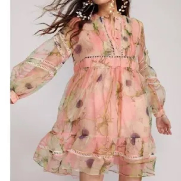 Cynthia Rowley Poppy Organza Peach Dress - Picture 3 of 15